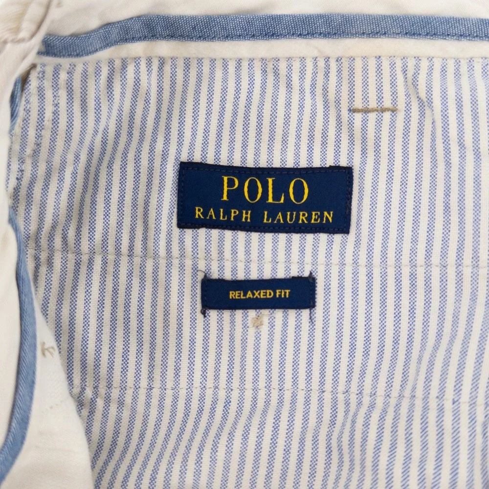 Polo Ralph Lauren Mens 38x32 Relaxed Fit Chino Pants Tan Cotton Khaki Preppy